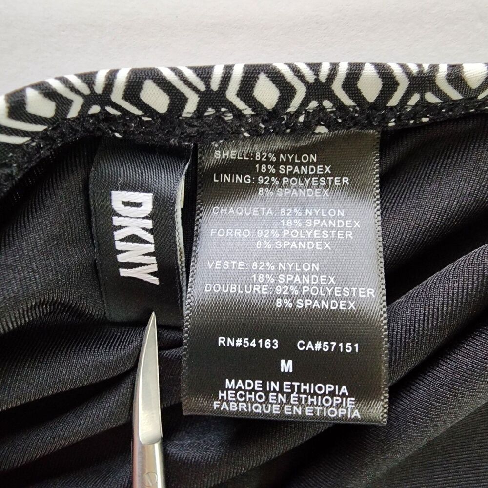 DKNY Strapless One Piece Swimsuit Black & White Size M - Picture 3 of 9